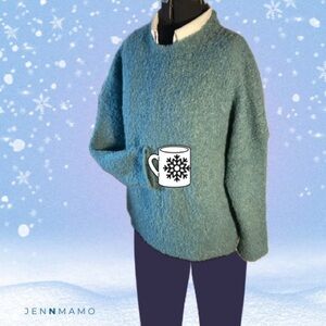 J. Crew Oversized Warm Sweater Teal Green Women's size large